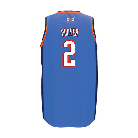 Custom Oklahoma City Thunder Basketball V-Neck Singlet - Back View